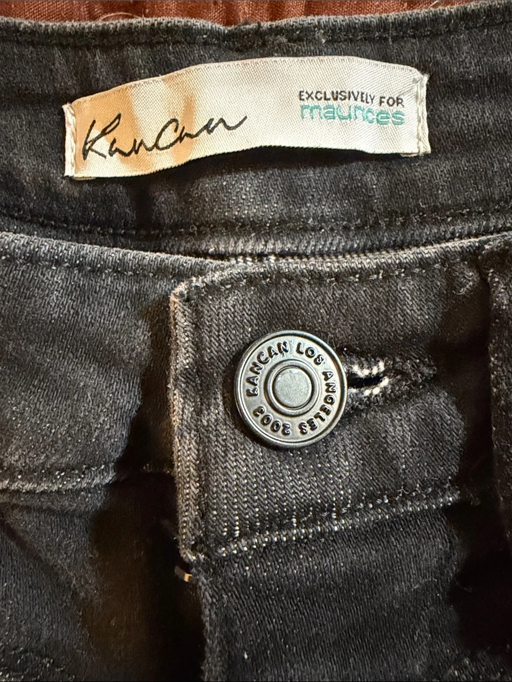 KanCan Black Frayed-Hem Flare Jeans